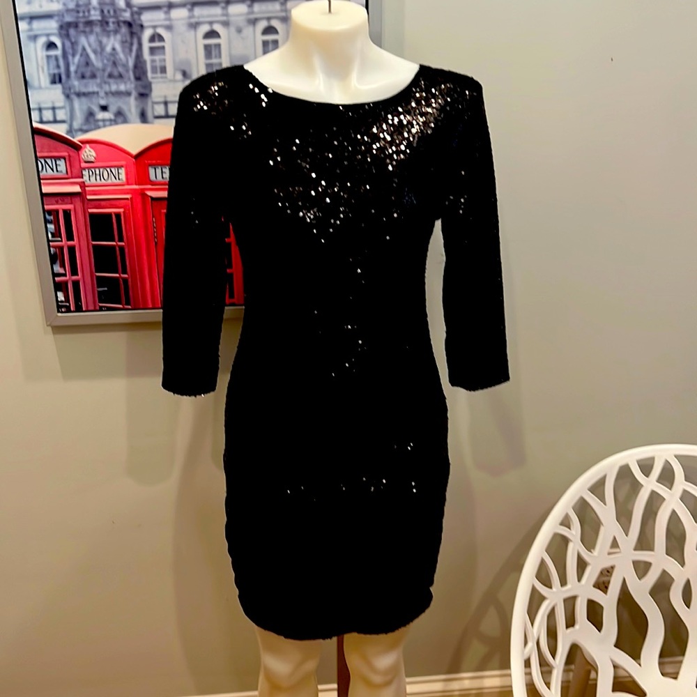 Black sequin dress